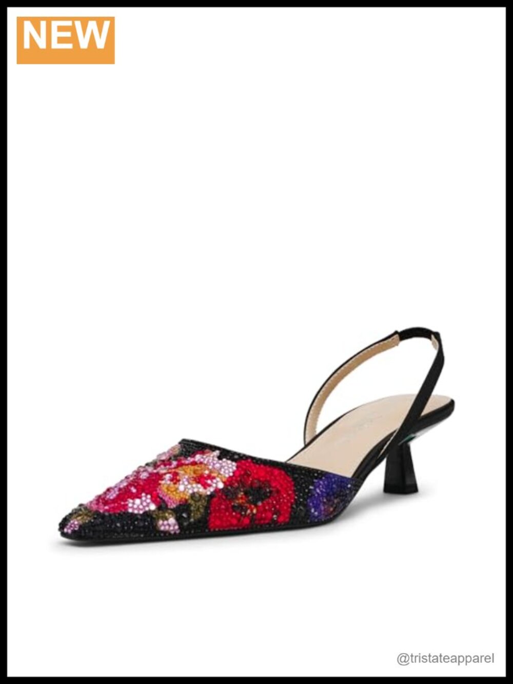 Pointed Toe Kitten Heel Slingback Pumps